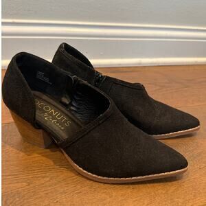 Coconuts by Matisse Ginger Pointed Toe Block Heel Western Shoe Black Women Sz 7